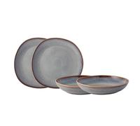 VILLEROY & BOCH Lave Beige Set 4 Pezzi Piatto Piano e Fondo Terracotta