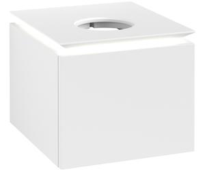 Villeroy & Boch Legato meuble sous lavabo, 1 tiroir, lavabo au centre, 450x380x500mm, éclairage LED, B565L0MS, B565L0MS, Colorazione: Bianco Opaco
