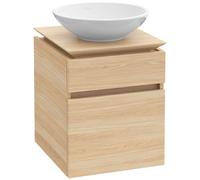 Villeroy & Boch Legato meuble sous lavabo, 2 tiroirs, lavabo au centre, 450x550x500mm, éclairage LED, B566L0RH, B566L0RH, Colorazione: Quercia del Kansas
