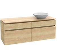 Villeroy & Boch Legato Meuble sous-lavabo B598 1600x550x500mm, lavabo à droite, éclairage LED, B598L0VK, B598L0VK, Colorazione: Grigio tenue
