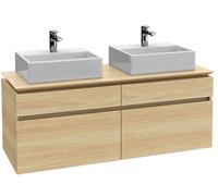 Villeroy & Boch Legato Meuble sous-lavabo B677 1600x550x500mm, 2 lavabos, éclairage LED, B677L0RH, B677L0RH, Colorazione: Quercia del Kansas