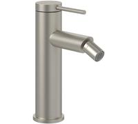 Villeroy & Boch Loop & Friends - Rubinetto per bidet monocomando, con asta di trazione e cartuccia in ceramica, per bidet, altezza 130 mm, rotondo, in nichel spazzolato opaco