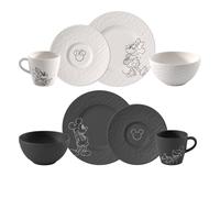 Villeroy & Boch Manufacture Mickey Mouse Set Colazione 8 Pezzi Nero Bianco in GK