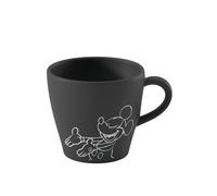 Villeroy & Boch Manufacture Rock - Mickey Mouse - Tazza da caffè, nera, lavabile in lavastoviglie e utilizzabile nel microonde, effetto ardesia con disegni di Disney Topolino