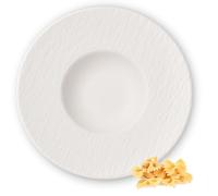 Villeroy & Boch Set di 6 piatti per pasta della collezione Manufacture Rock, in porcellana di alta qualità, colore bianco, lavabili in lavastoviglie, diametro: 27 cm, 10-4240-2790, bianco