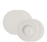 Villeroy & Boch, Manufacture Rock Blanc, 2 Piatti Pasta + 2 Piatti Gourmet, Porc
