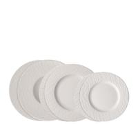 Villeroy & Boch, Manufacture Rock Blanc, 2 Piatti Piani, 2 Dessert e 2 Piatti Pa