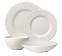 Villeroy & Boch Manufacture Rock Blanc - Set da 4 pezzi, colore: Bianco