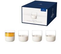 Villeroy & Boch - Manufacture Rock blanc Set di bicchieri da shot, 4 pezzi. Set di bicchieri per liquori e grappe, 40 ml, Cristallo, Effetto ardesia bianca opaca