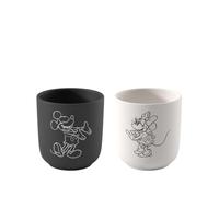 Villeroy & Boch Manufacture Rock - Mickey Mouse - Bicchiere da caffè, 2 pz., nero/bianco, lavabile in lavastoviglie e adatto per microonde, effetto ardesia con decoro Disney Topolino