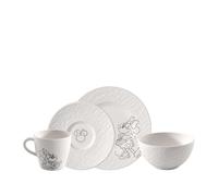 Villeroy & Boch Manufacture Rock - Mickey Mouse - Set da colazione, 4 pz., nero, lavabile in lavastoviglie e adatto per microonde, effetto ardesia con decoro Disney Topolino