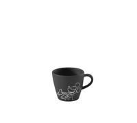 Villeroy & Boch Manufacture Rock - Mickey Mouse - Tazzina da caffè, nera, lavabile in lavastoviglie e utilizzabile nel microonde, effetto ardesia con disegni di Disney Topolino