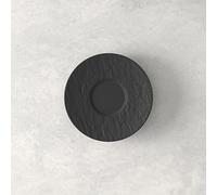 VILLEROY & BOCH Manufacture Rock Nero 6 Pezzi Piatto Piattino Caffè Espresso 12cm