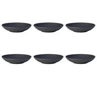 Villeroy & Boch MANUFACTURE ROCK Set Di 6 Piatti Fondi Nero Grigio Porcellana