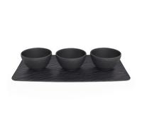 Villeroy & Boch Manufacture Rock Set Dipschaelchen 4tlg. Nero D.8cm Porcellana