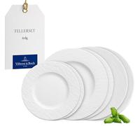 Villeroy & Boch - Manufacture Servizio Di Piatti 6 Pezzi Bianco, Lavabile in Lavastoviglie, Adatto per Microonde, Piatti Moderni, Set Piatti, Piatti Ceramica,Set Di Stoviglie, Porcellana Premium
