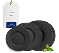 Villeroy & Boch - Manufacture set di piatti, 6 pz., set di stoviglie per 2 persone, porcellana Premium, nero