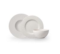 Villeroy & Boch - Manufacture Starter Set 6 Pezzi Bianco, Lavabile in Lavastoviglie, Adatto per Microonde, Piatti Ardesia, Scodella, Servizio, Set di Stoviglie, Porcellana Premium