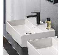 Villeroy & Boch Memento 2.0 Lavabo da appoggio, 500 x 420 mm, 1 foro per rubinetto, con troppo pieno, lucido, 4A0750, colorazione: bianco-alpino