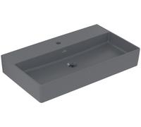 Villeroy & Boch Memento 2.0 lavabo mural, 1 trou pour robinet, sans trop-plein, non poncé, 800x470mm, 4A2281I4, 4A2281I4, Colorazione: Grafite, Ceramica Plus