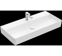 Villeroy & Boch Memento 2.0 lavabo a parete, 1000 x 470 mm, 1 foro per rubinetto, senza sfioratore, lucido, 4A221H, Colorazione: bianco-alpino
