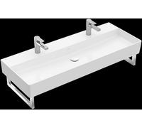 Villeroy & Boch Memento 2.0 lavabo mural, 2 trous pour robinet, sans trop-plein, non rectifié, 1200x470mm, 4A22C1I4, 4A22C1I4, Colorazione: Grafite, Ceramica Plus