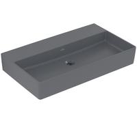 Villeroy & Boch Memento 2.0 lavabo mural, sans trou pour robinet, sans trop-plein, non poncé, 800x470mm, 4A2283I4, 4A2283I4, Colorazione: Grafite, Ceramica Plus