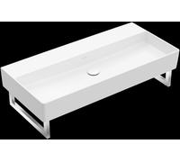 Villeroy & Boch Memento 2.0 lavabo mural, sans trou pour robinet, sans trop-plein, non rectifié, 1000x470mm, 4A22A3RW, 4A22A3RW, Colorazione: Bianco pietra ceramicaPiù