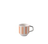 Villeroy & Boch - Memphis Collection tazzina da caffè, multicolore, lavabile in lavastoviglie, utilizzabile in microonde, design iconico, motivo geometrico in arancione e bianco, porcellana Premium