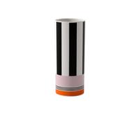 Villeroy & Boch - Memphis Home vaso piccolo, multicolore, vaso da fiori decorativo bianco e nero con accenti arancioni e rosa, decorazione, design iconico, porcellana Premium
