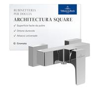Villeroy & Boch Miscelatore Doccia Architectura Square, miscelatore con protezione antiriflusso e cartuccia in ceramica, miscelatore doccia monocomando, quadrato - Cromato