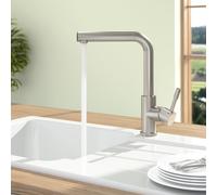 Villeroy & Boch Modern Steel rubinetto da cucina, orientabile, 966811LC, Modern Steel acciaio inox spazzolato [Rubinetti da Cucina]