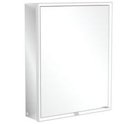 Villeroy & Boch My View Now armoire de toilette apparente, 1 porte, charnières à gauche, avec éclairage, avec interrupteur marche/arrêt, compatible Smart Home, 600x750x168mm, A4576L00, A4576L00