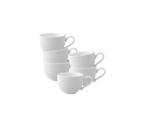 Villeroy & Boch New Cottage Basic - Set di 6 tazze da caffè in porcellana premium, 80 ml, colore: Bianco