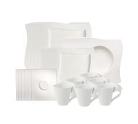 Villeroy & Boch NewWave Basic Servizio da Tavola, per 6 Persone, 30 Pezzi, Porcellana, Bianco