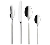 Villeroy & Boch NewWave Posate da Tavola, 24 Pezzi, Acciaio Inossidabile, Grigio (Argento)