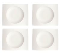 Villeroy & Boch NewWave Set Di 4 Piatti Fondi Bianchi In Porcellana