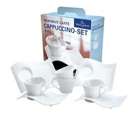 Villeroy & Boch NewWave Set per Cappuccino per 4 Persone, Tazze da Caffè, Design Sinuoso, Lavabile in Lavastoviglie, Porcellana Premium, Bianco, 8 Pezzi