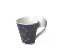 Villeroy & Boch NewWave Stars Tazza con Manico Elegante con Costellazione Vergine, Adatta per lavastoviglie, Porcellana Premium, Bianca/Blu, 300 ml