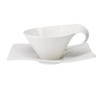Villeroy & Boch NewWave Tazza Te con Piatto, 2 Pezzi, Premium Porcellana, Multicolore, 1x1x0.2 cm