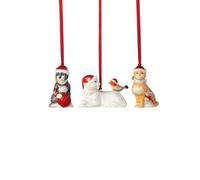 Villeroy & Boch - Nostalgic Ornaments gatti set da 3 pezzi colorato, decorazione natalizia, addobbo per albero, idea regalo, decorazione di Natale dal design curato, porcellana Premium