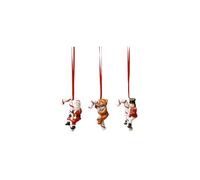 Villeroy & Boch, Nostalgic Ornaments, Set 3 Addobbi "Santa, Teddy e Rocking Hors