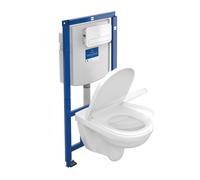 Villeroy & Boch O.novo WC con scarico sifonico a parete Combi-Pack ViConnect, brida aperta, con sedile WC, 5660D301, O.novo; ViConnect bianco [Ceramiche da Bagno > WC]