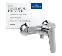 Villeroy & Boch Oasis miscelatore doccia - monocomando con valvola di non ritorno e cartuccia in ceramica - miscelatore per doccia, montaggio a parete - risparmio idrico con AirPlus - cromato