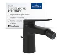Villeroy & Boch Oasis rubinetto monocomando - miscelatore bidet con asta e cartuccia in ceramica - miscelatore bidet a risparmio con rompigetto mobile - altezza bocca 73mm - Matt Black