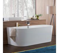 Villeroy & Boch Oberon 2.0 vasca da bagno a parete, con pannello laterale, UBQ180OBR9CD00V-RW, Oberon 2.0 stone white [Vasche da Bagno > Vasche da Bagno a Parete]