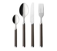 Villeroy & Boch Play! Chocolate Brown Posate da Tavola per 6 Persone, 24 Pezzi, Acciaio, Impugnatura in Plastica Marrone