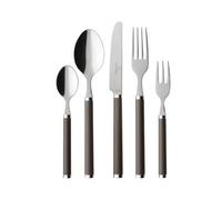 Villeroy & Boch Play! Chocolate Brown Posate da Tavola per 6 Persone, 30 Pezzi, Acciaio, Impugnatura in Plastica Marrone