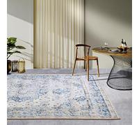 Villeroy & Boch Rene - Tappeto orientale per interni ed esterni, design classico vintage, resistente alle intemperie e ai raggi UV, per balcone, terrazza, giardino, crema, blu, 120 x 180 cm