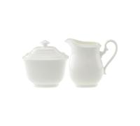 Villeroy & Boch Royal - Set per Latte e Zucchero, 230 ml e zuccheriera da 240 ml, Design Classico, in Porcellana di Alta qualità, Colore: Bianco